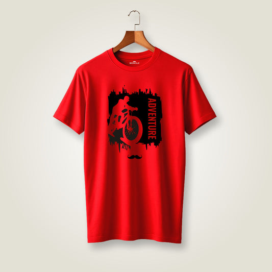 Adventure Printed Round Neck Cotton Men T-Shirt