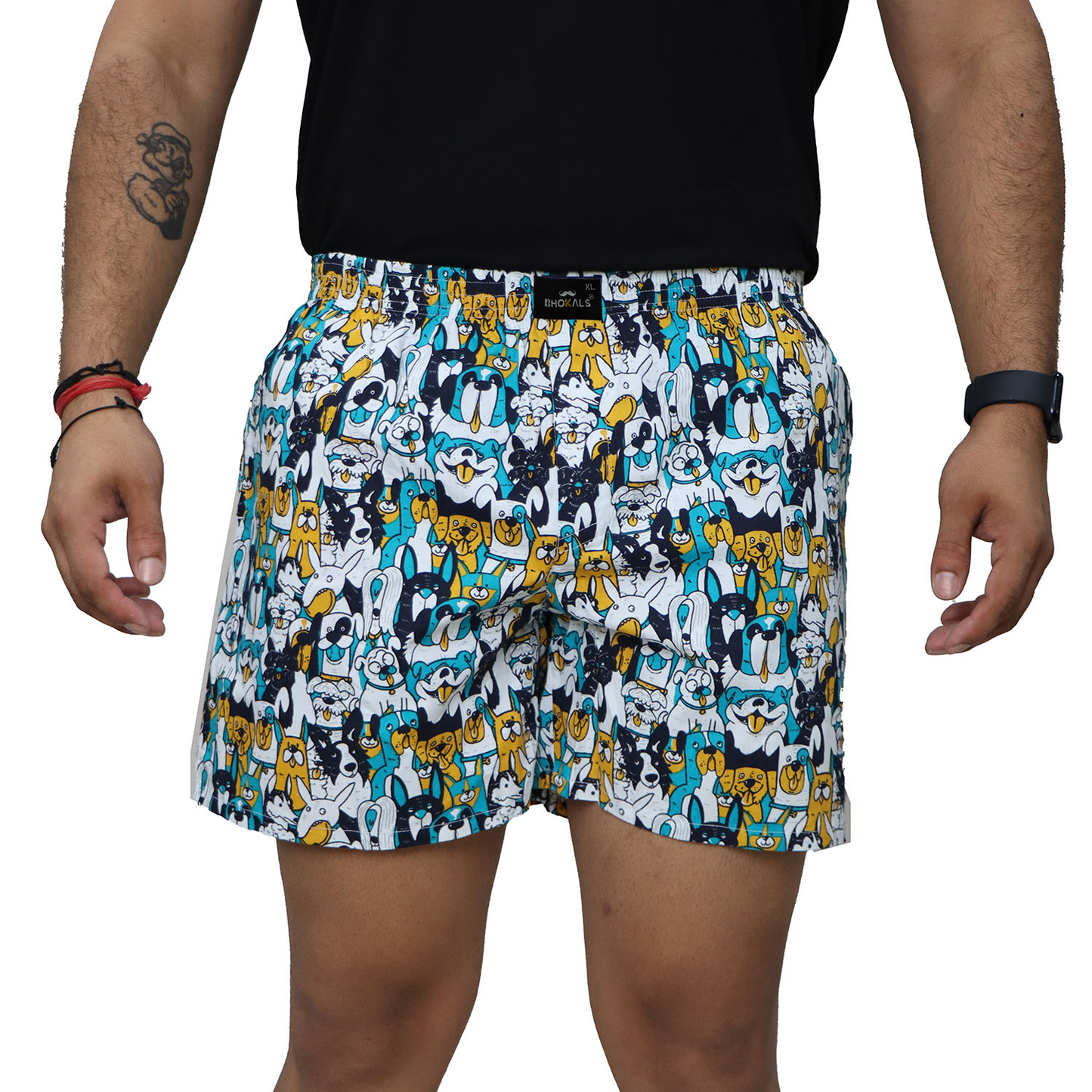 Dogs Printed Cotton Boxer For Men