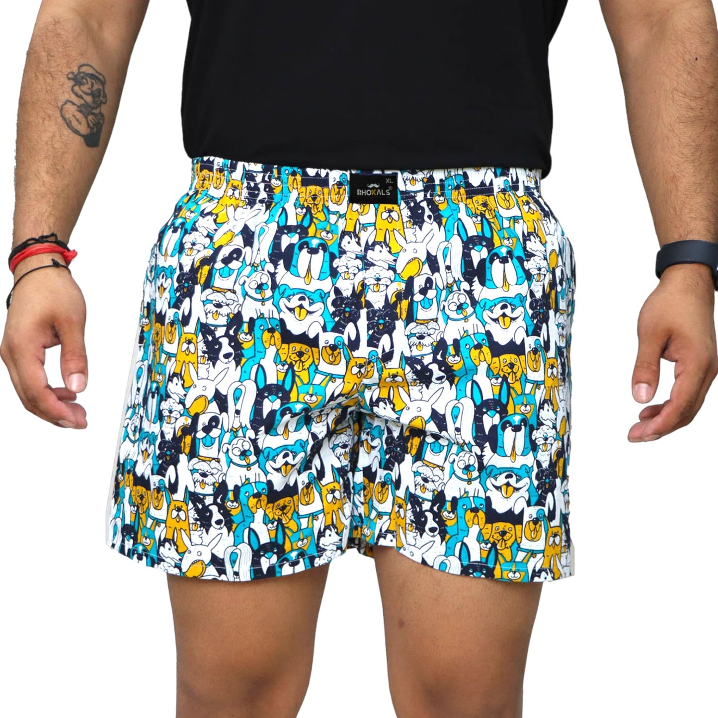 Dogs Printed Cotton Boxer For Men