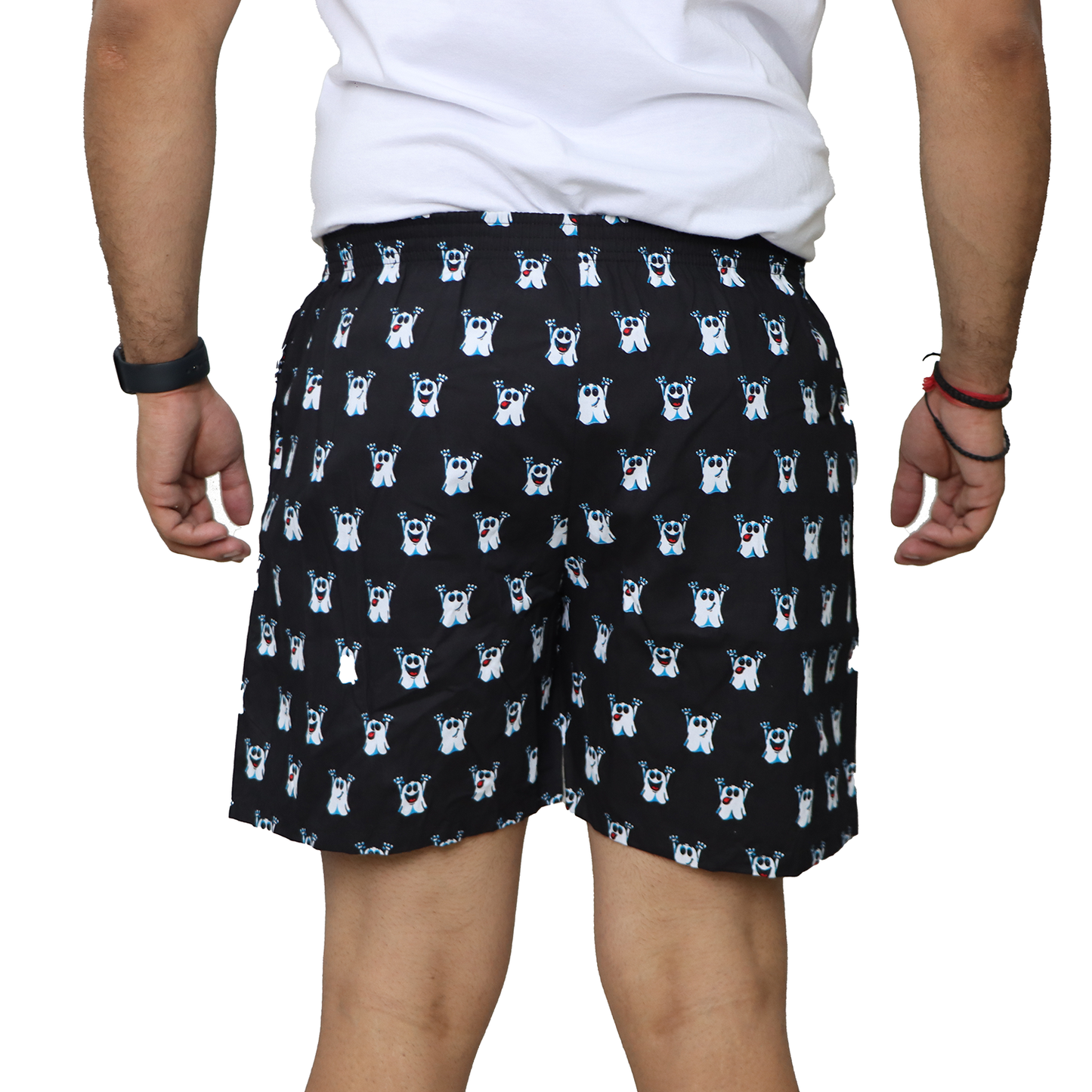 Black Ghost Cartoon Printed Cotton Boxer For Men