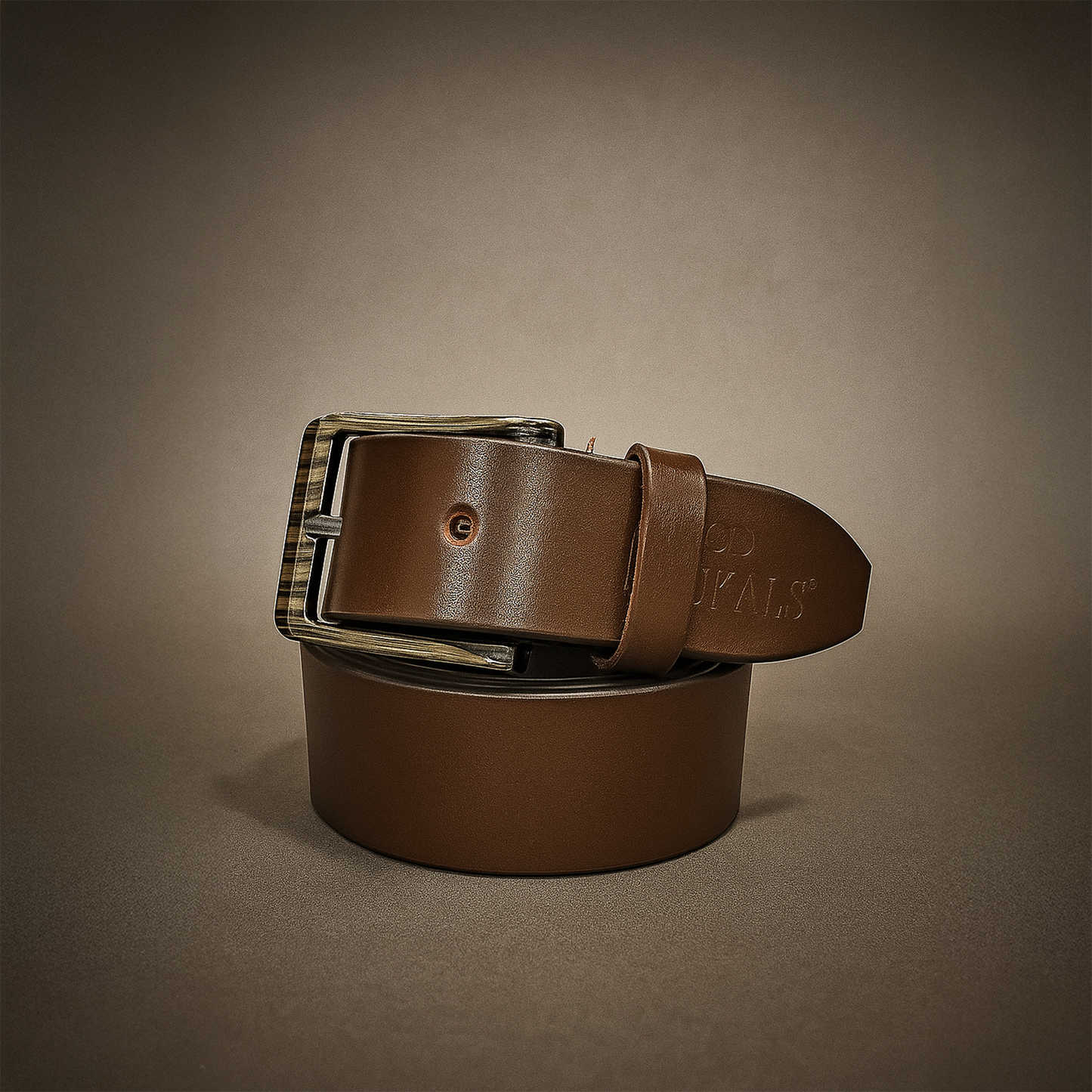 Bhokals Men Texture Brown Leather  Belt