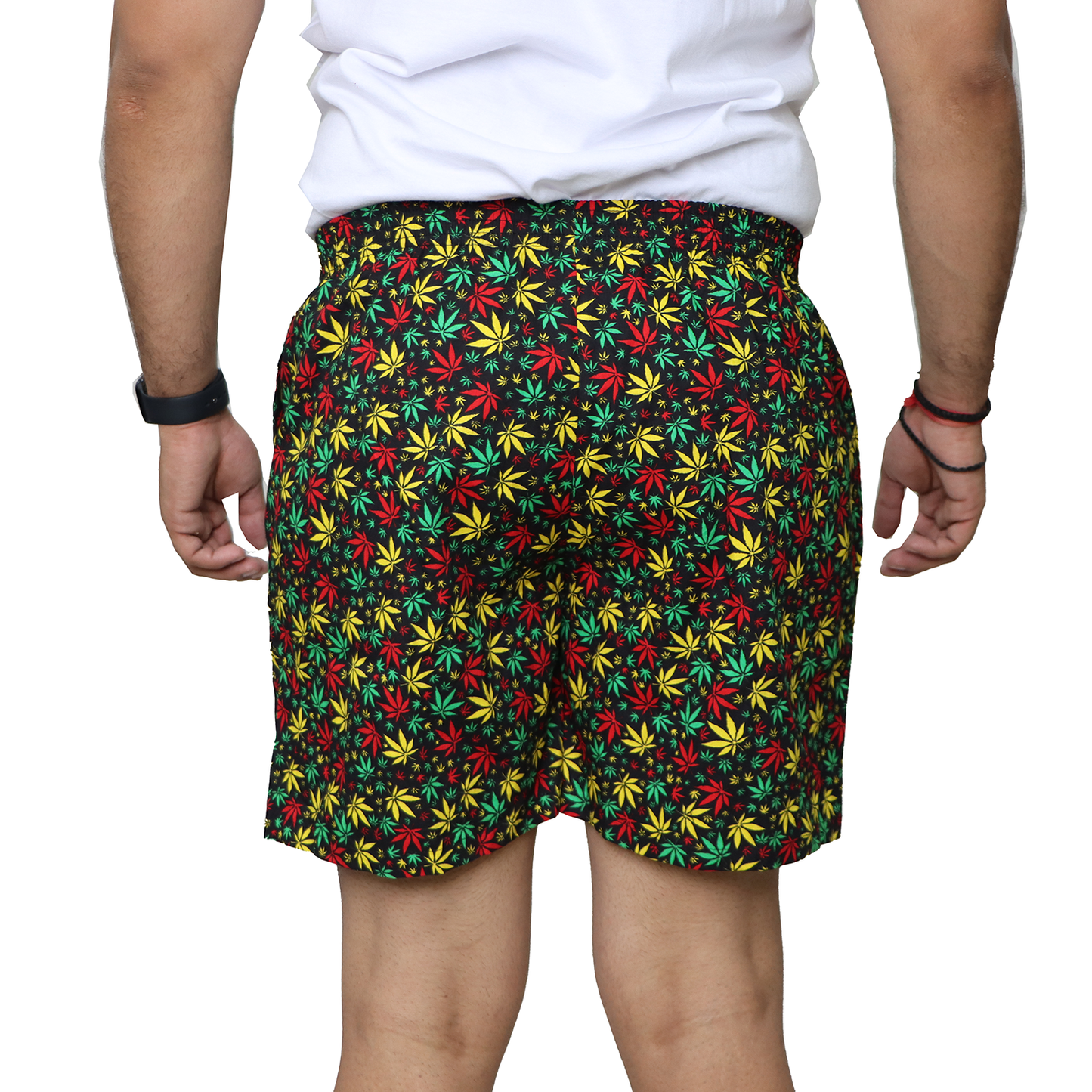 Black Flower Printed Cotton Boxer For Men