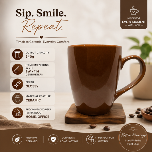 Bhokals Solid Brown Coffee Mug