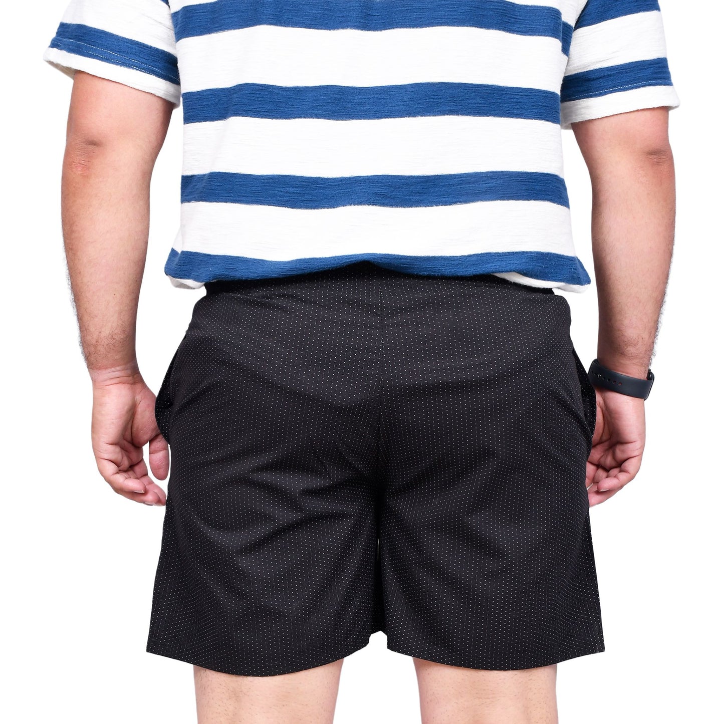 BLACK WHITE DOTTED PRINTED COTTON MEN BOXER