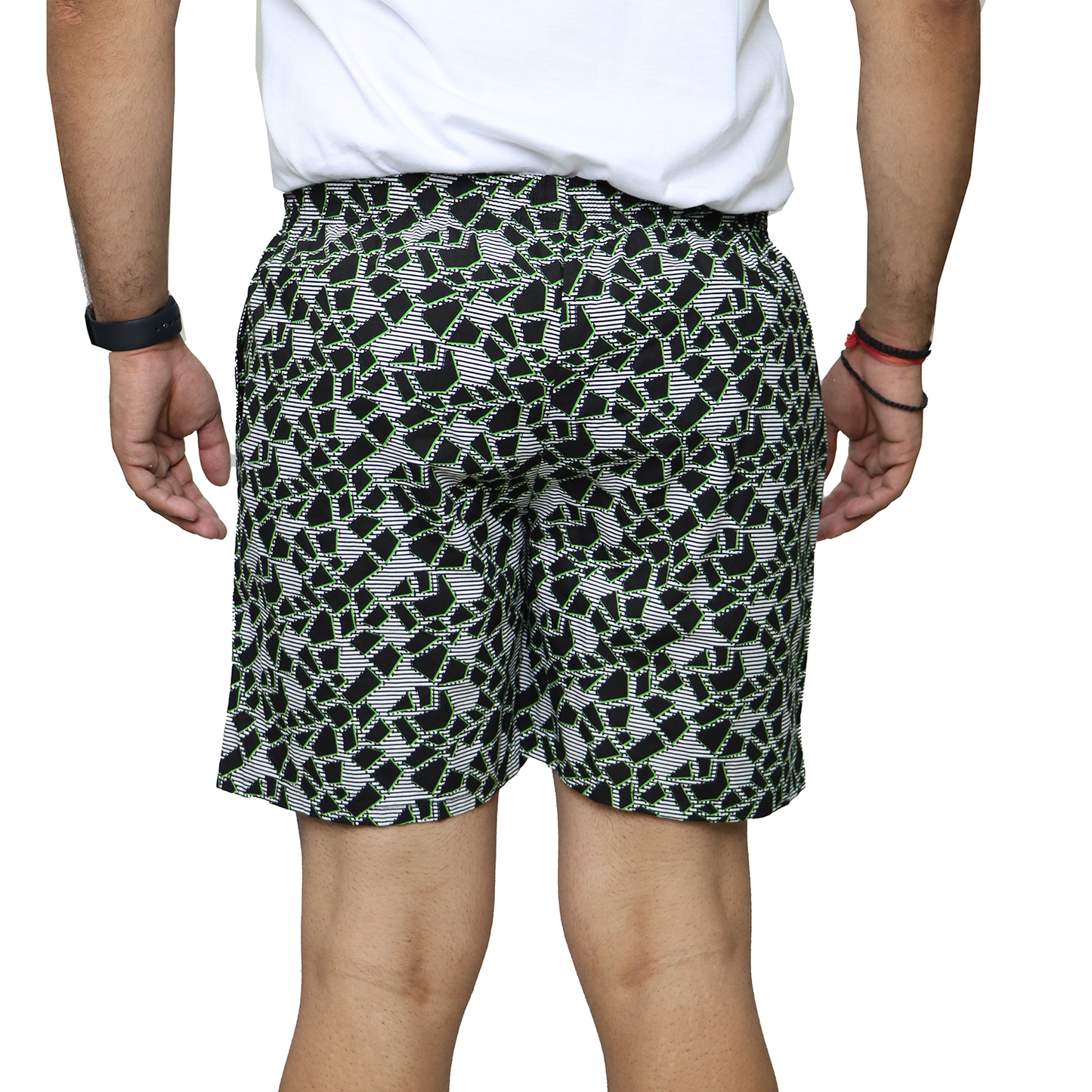 Black Geomatric Texture Cotton Boxer For Men