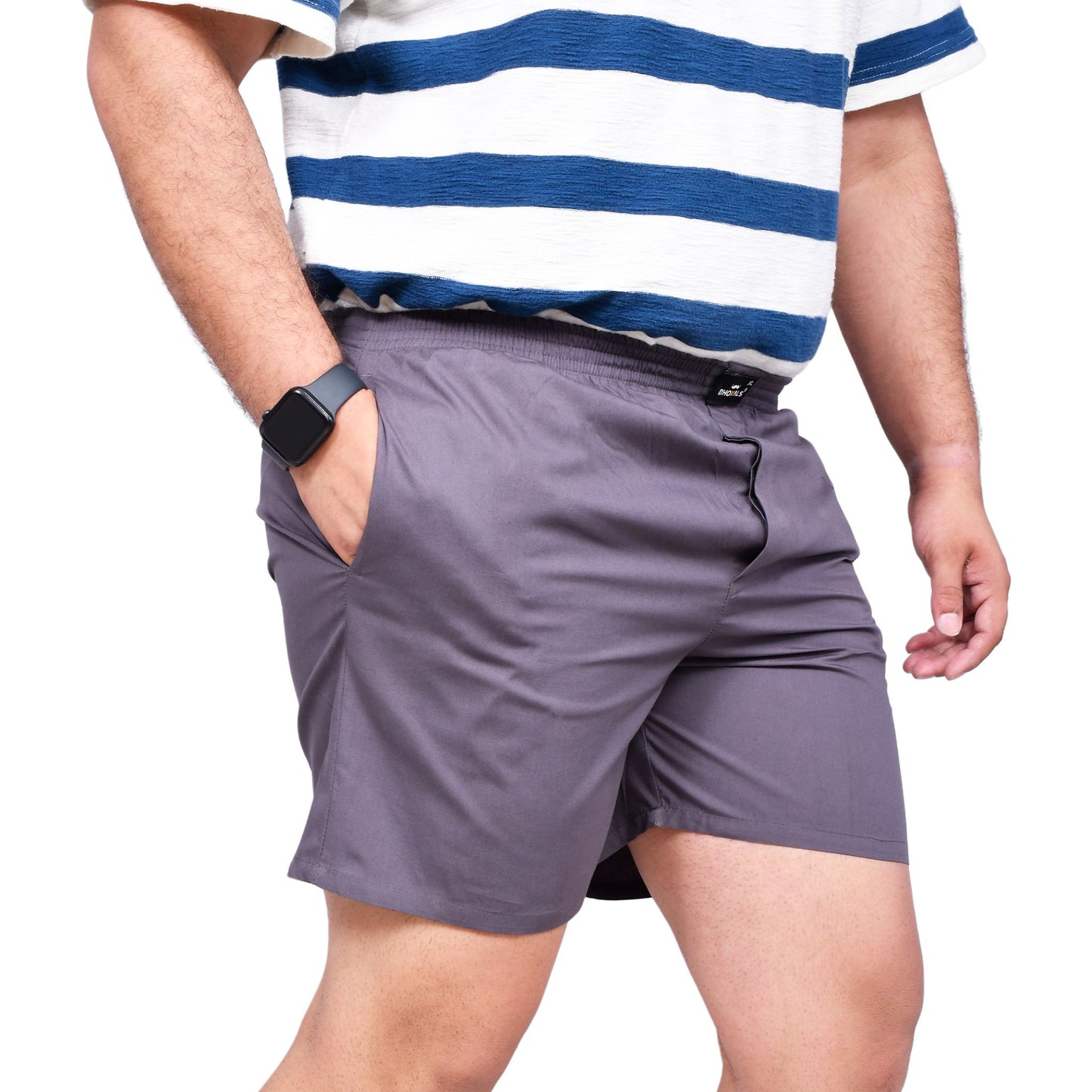 SOLID GREY PLAIN COTTON MEN BOXER