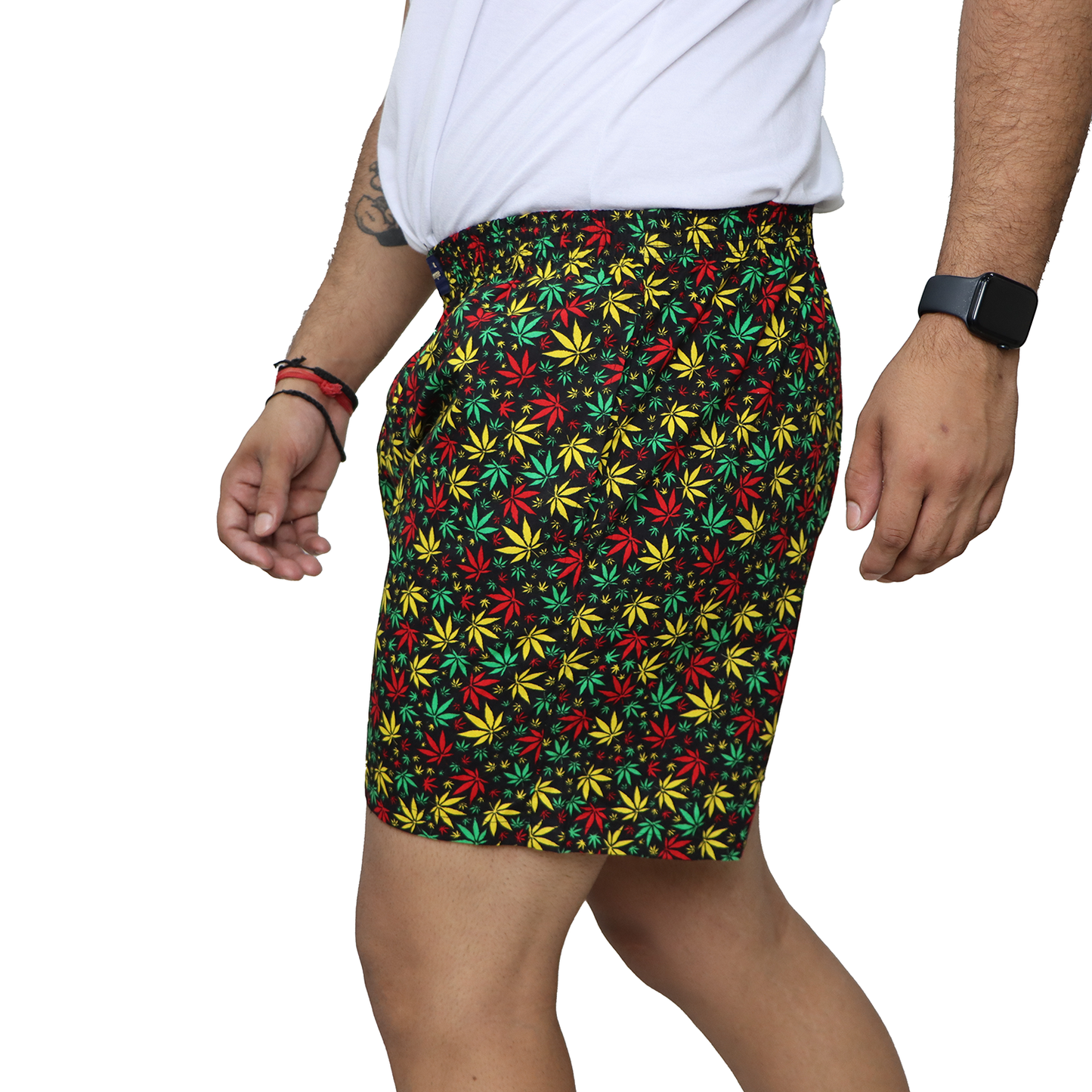 Black Flower Printed Cotton Boxer For Men