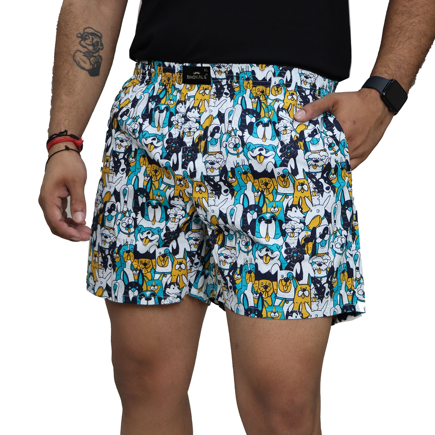 Dogs Printed Cotton Boxer For Men