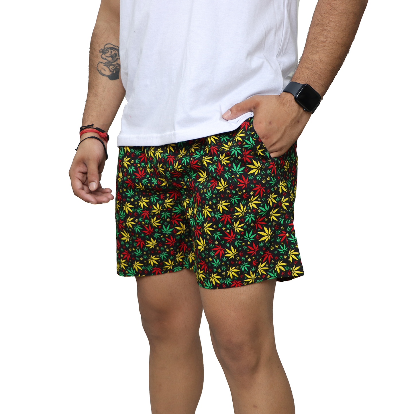 Black Flower Printed Cotton Boxer For Men