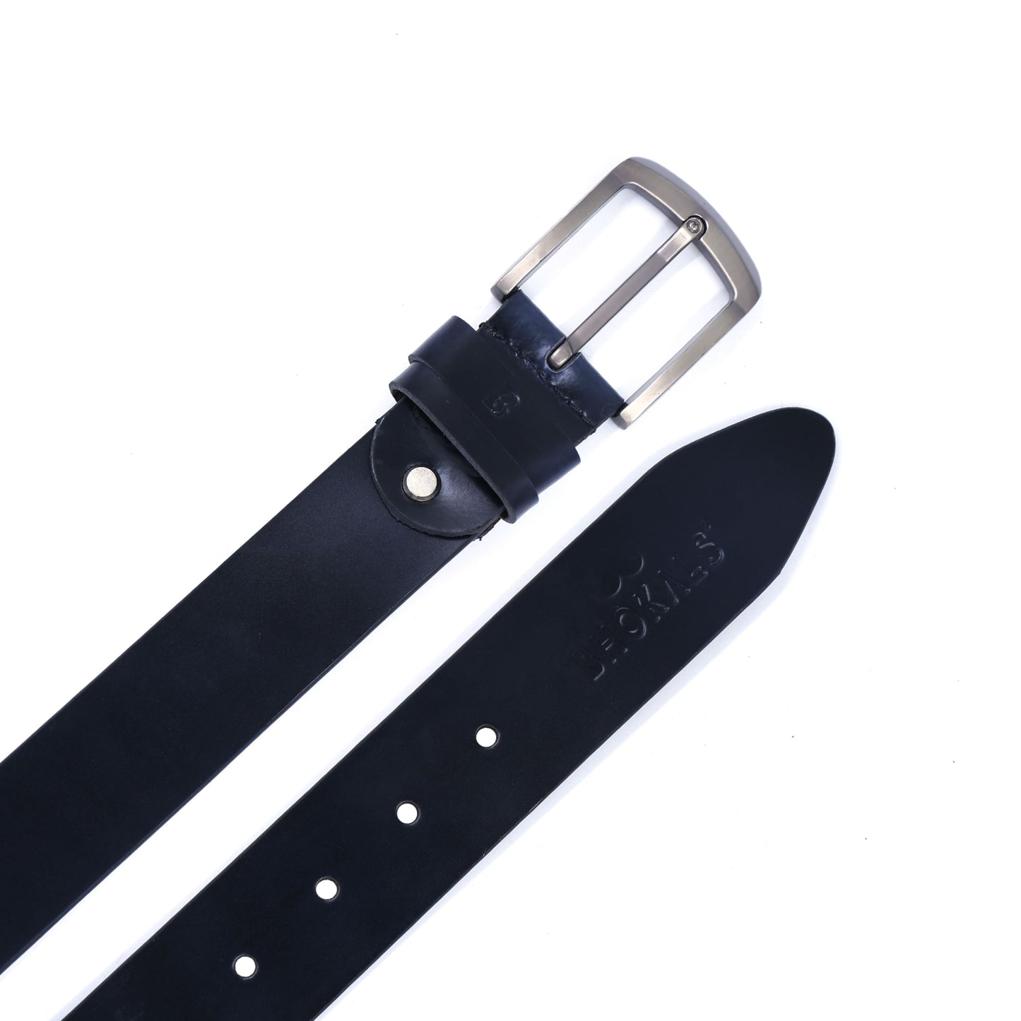 Bhokals Men Black Formal Leather Belt