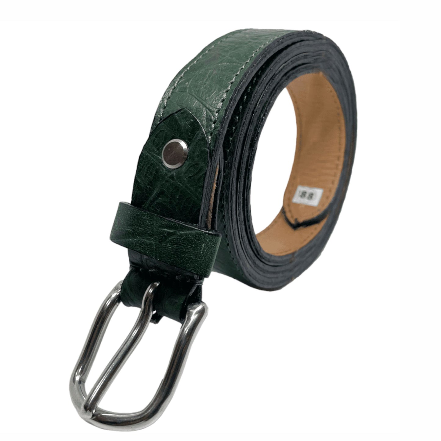 Bhokals Women Green Crocs Leather Belt