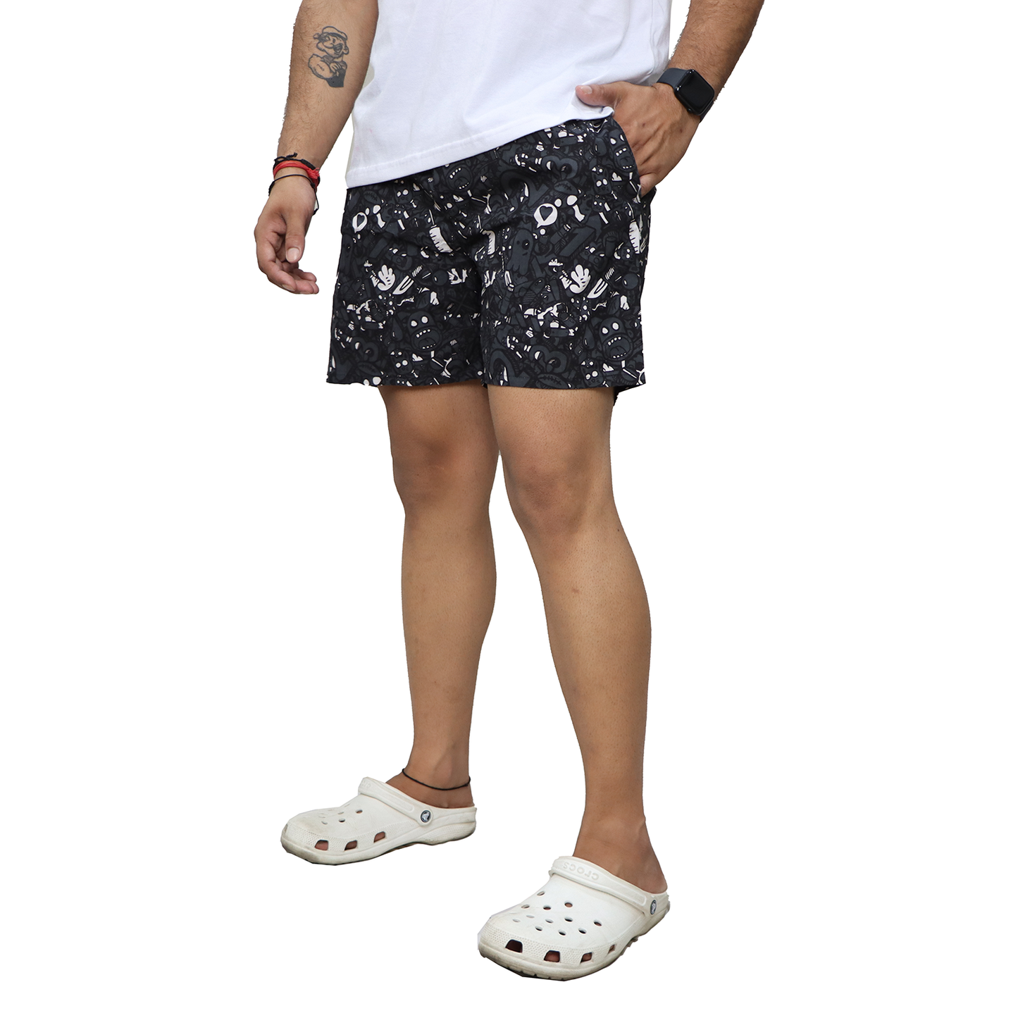 Grey Ghost Printed Cotton Boxer For Men