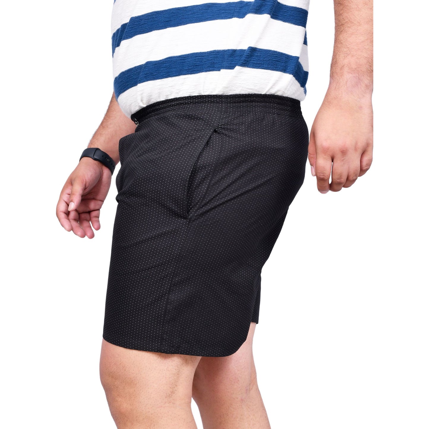 BLACK WHITE DOTTED PRINTED COTTON MEN BOXER
