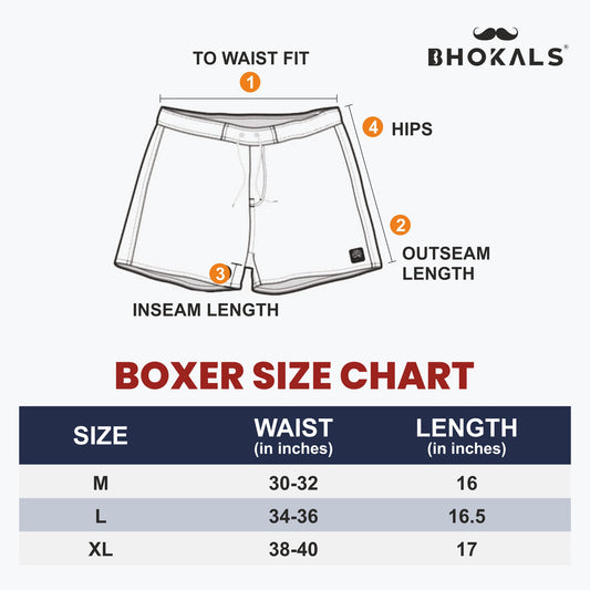 Blue White Black Circle Printed Cotton Boxer For Men