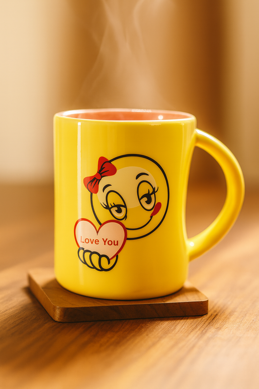 Bhokals  Love Emoji Yellow Coffee Mug