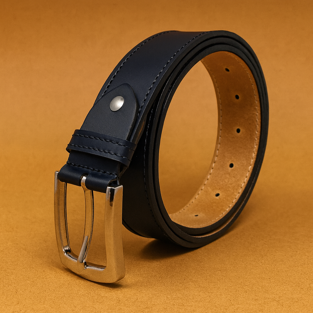 Bhokals Men Blue Formal Leather Belt
