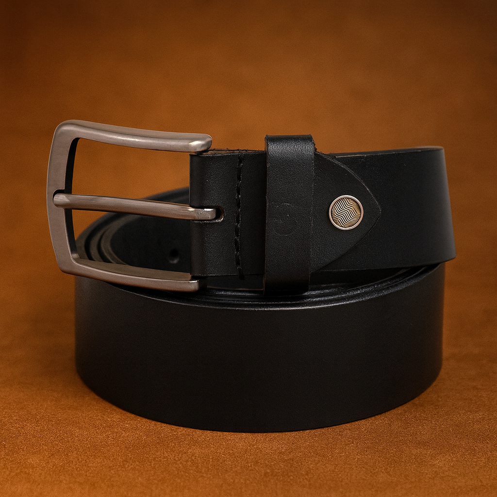Bhokals Men Black Casual Leather Belt