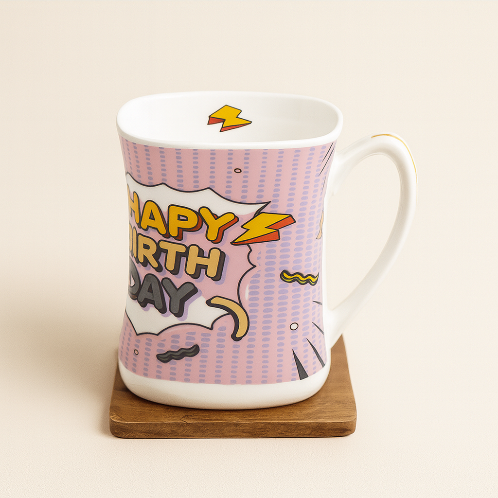 Bhokals Happy Birthday Printed White Coffee Mug