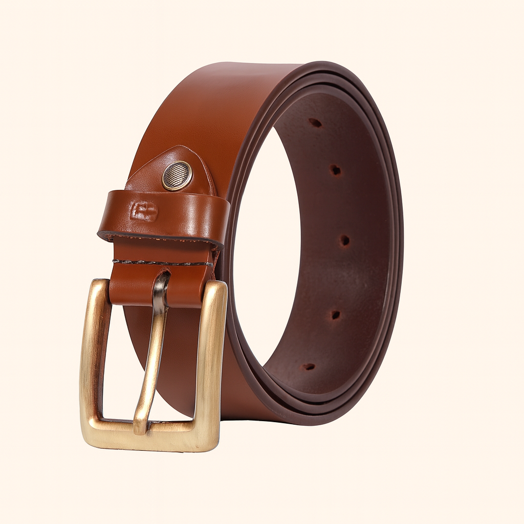 Bhokals Men Solid Brown Casual Leather Belt