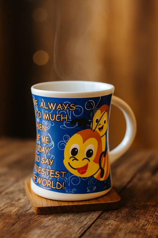 Bhokals Dad Bees Blue Printed White Coffee Mug
