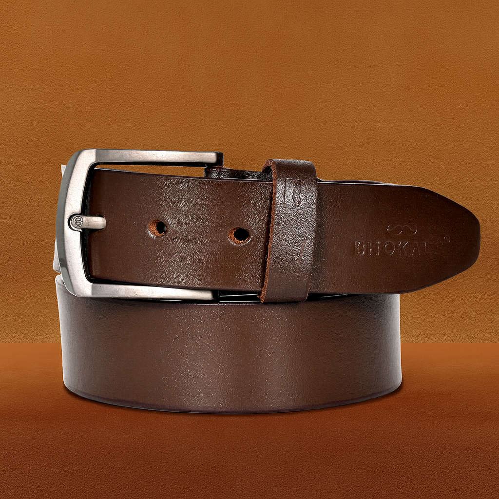 Bhokals Men Brown Casual Leather Belt