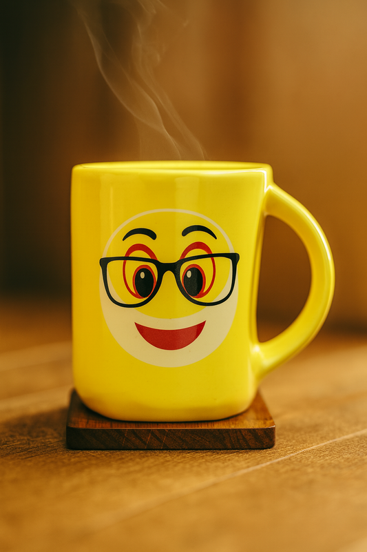 Bhokals  Funny Emoji Yellow Coffee Mug