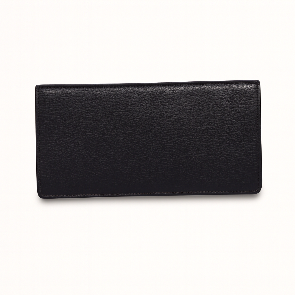 Leather Solid Black Card Holder