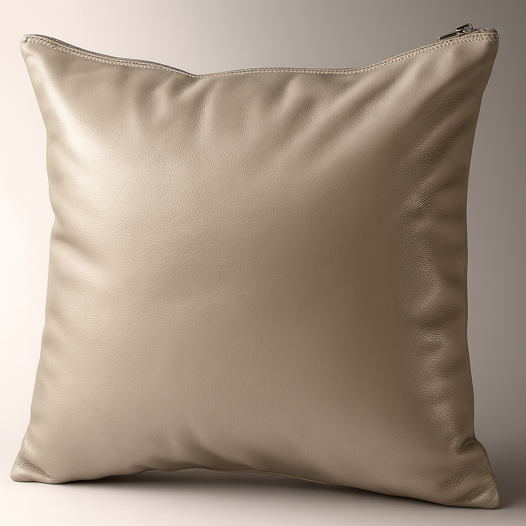 Leather Solid Grey Cushion