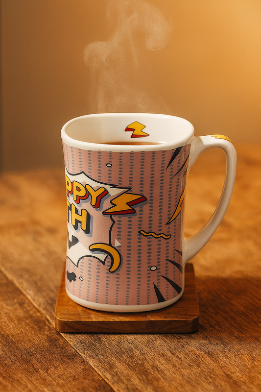 Bhokals Happy Birthday Pink Printed White Coffee Mug