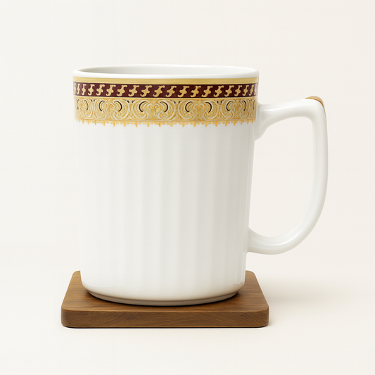 Bhokals Border Texture Round White Coffee Mug