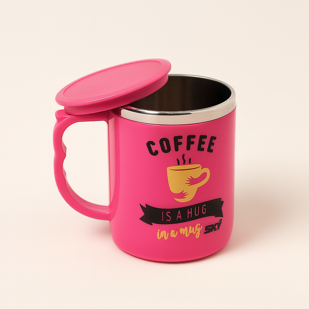 Jolly Steel Big Pink Coffee Mug