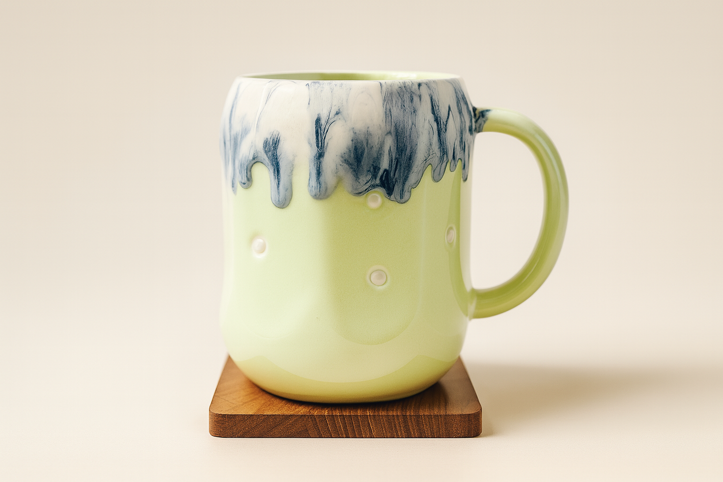 Bhokals Big Dots Print Green Coffee Mug