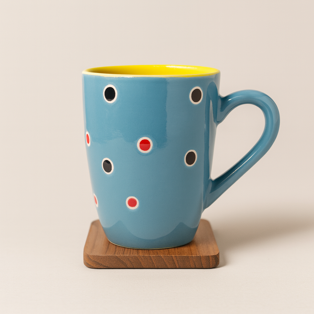 Bhokals Dots Printed Blue Green Coffee Mug