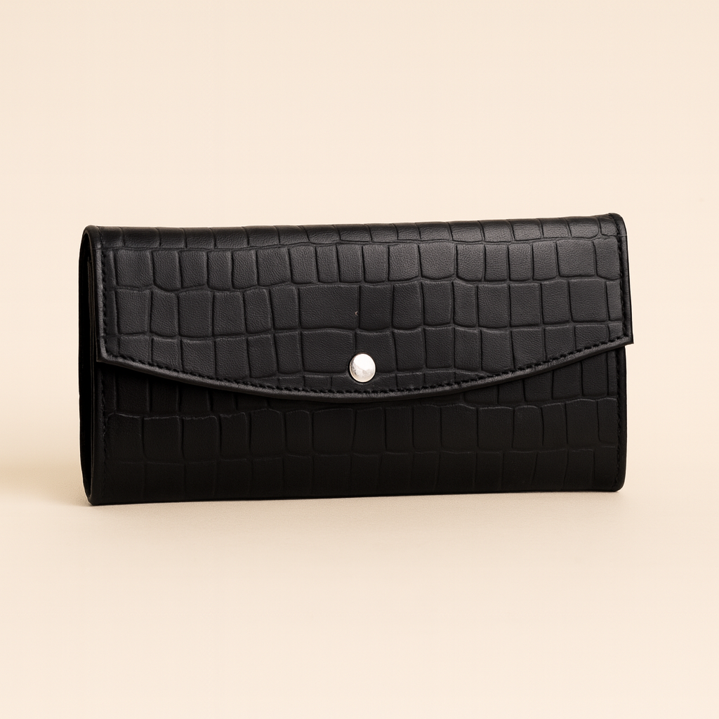 Leather Black Texture Women Wallet