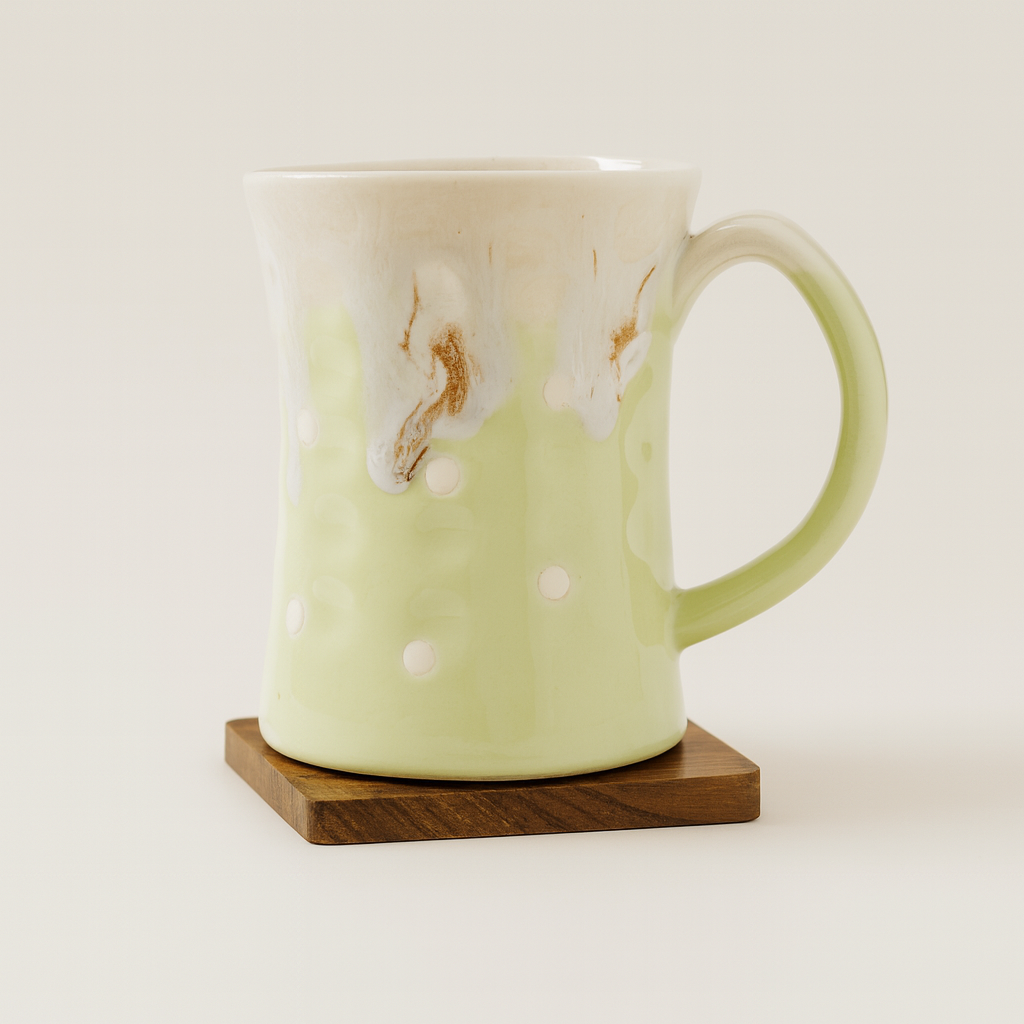 Bhokals Big Dots Green Round Coffee Mug