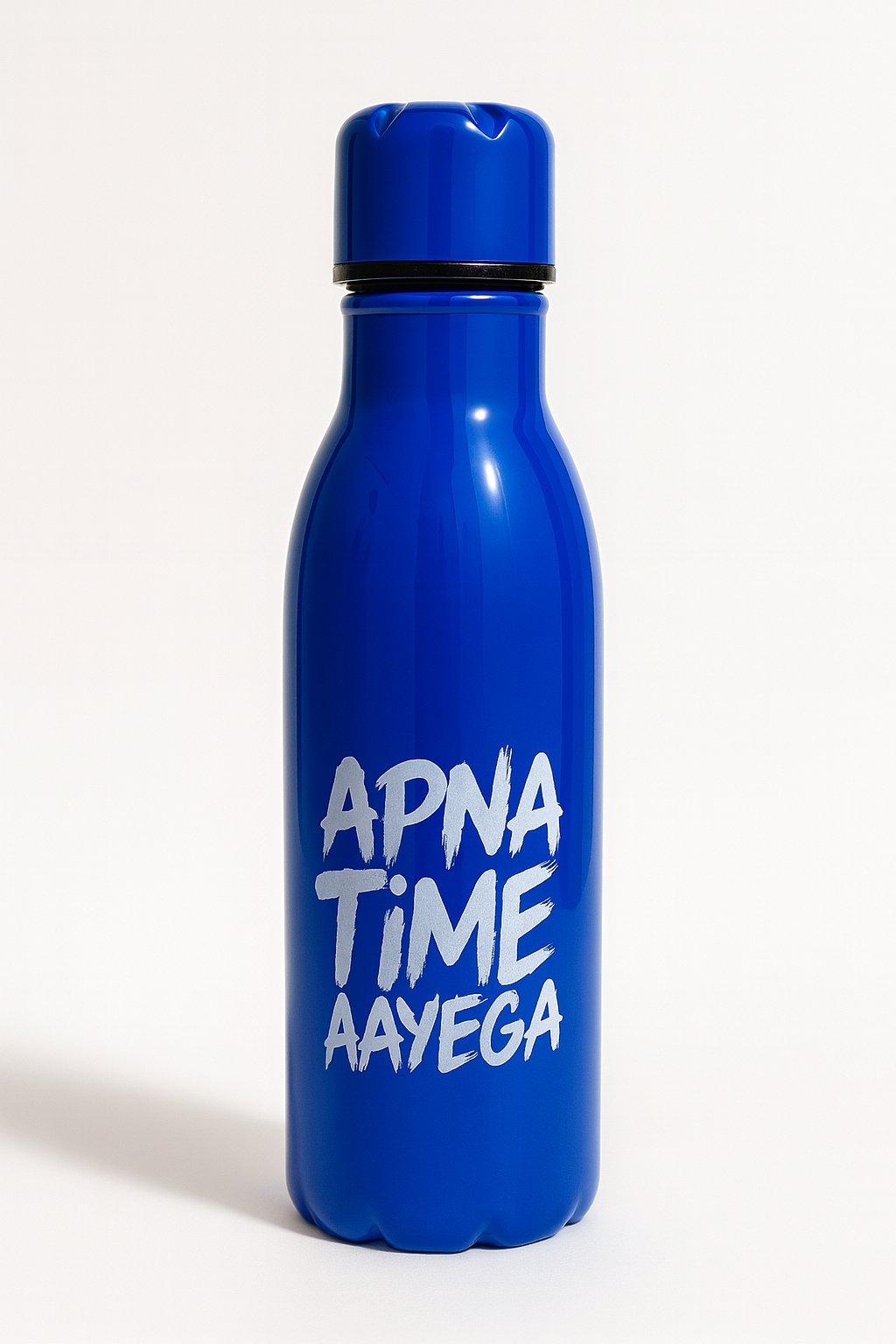Apna Time Ayega Printed Blue Water Bottle