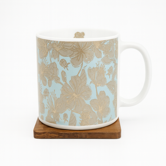 Bhokals Flower printed Blue White Coffee Mug