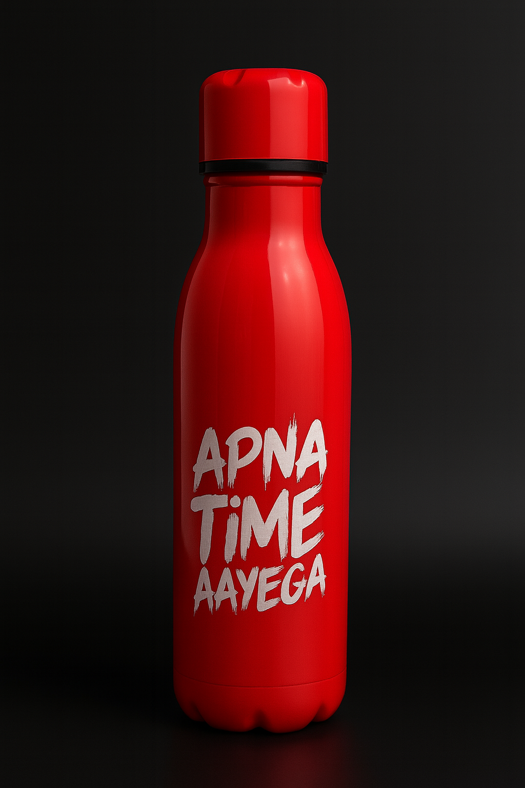 Apna Time Ayega Printed Red Water Bottle