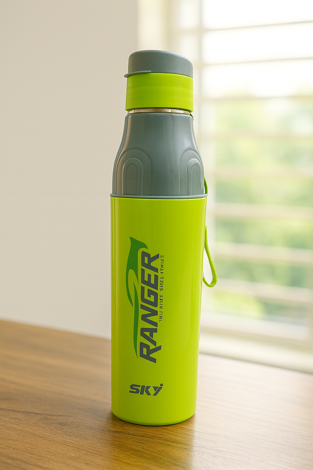 Sky Ranger Printed 1000ml Green Stainless Steel Water Bottle