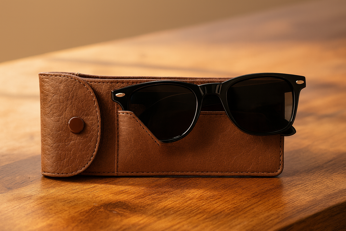 Leather Brown crocs sunglass Pouch