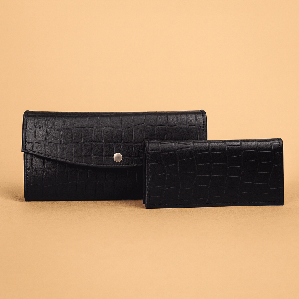 Leather Black Texture Women Wallet