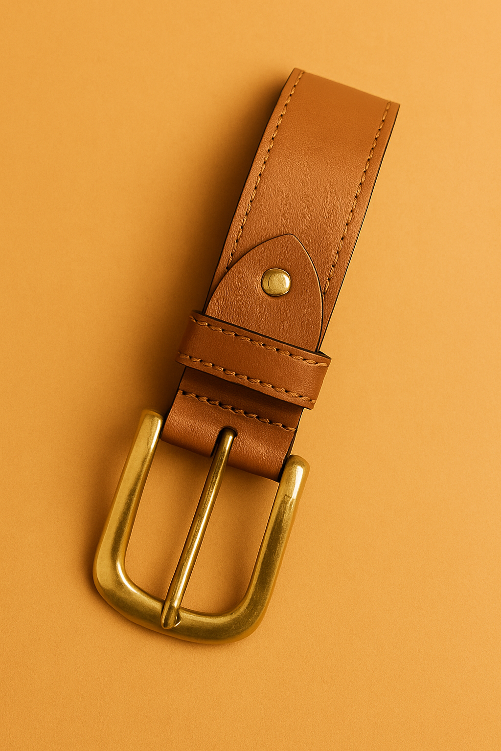 Bhokals Men Solid Tan Leather Belt