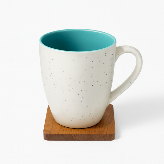 Bhokals Dots Print Sea Green White Coffee Mug
