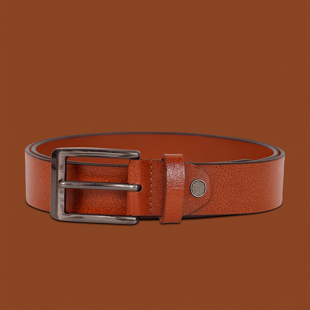 Bhokals Men Tan Texture Leather Belt