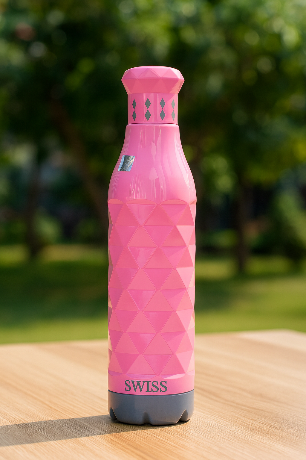 Swiss Printed Pu 750ml Pink Water Bottle