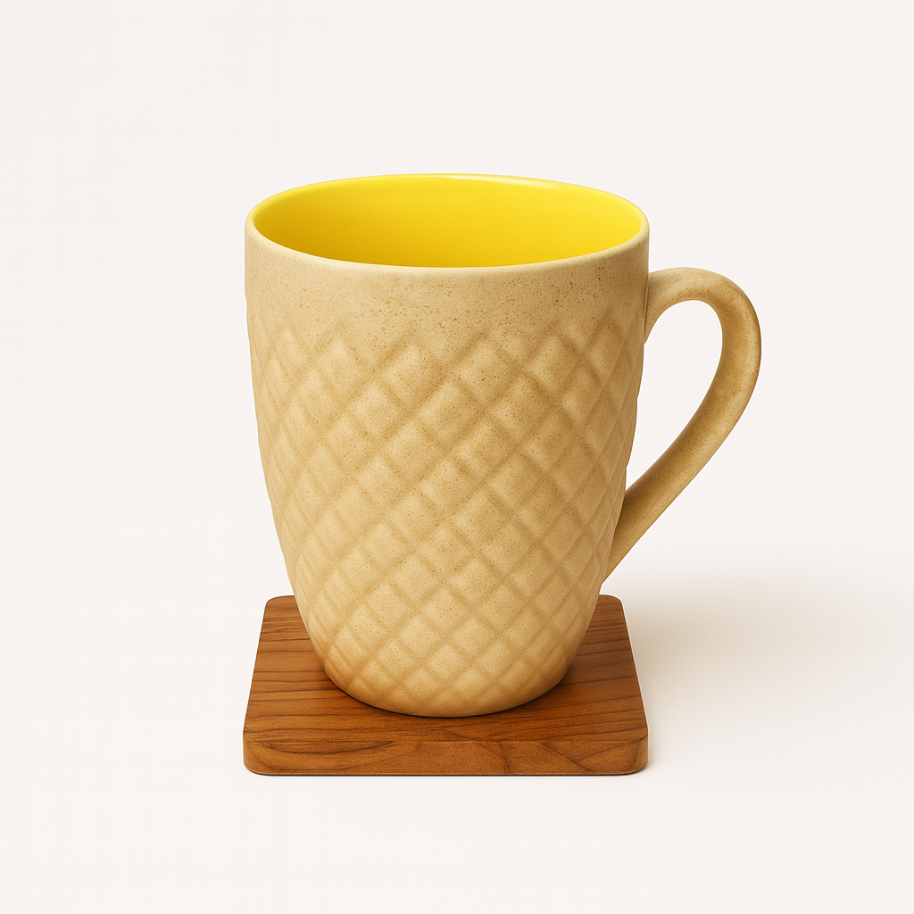 Bhokals Bone China Yellow Cream Coffee Mug
