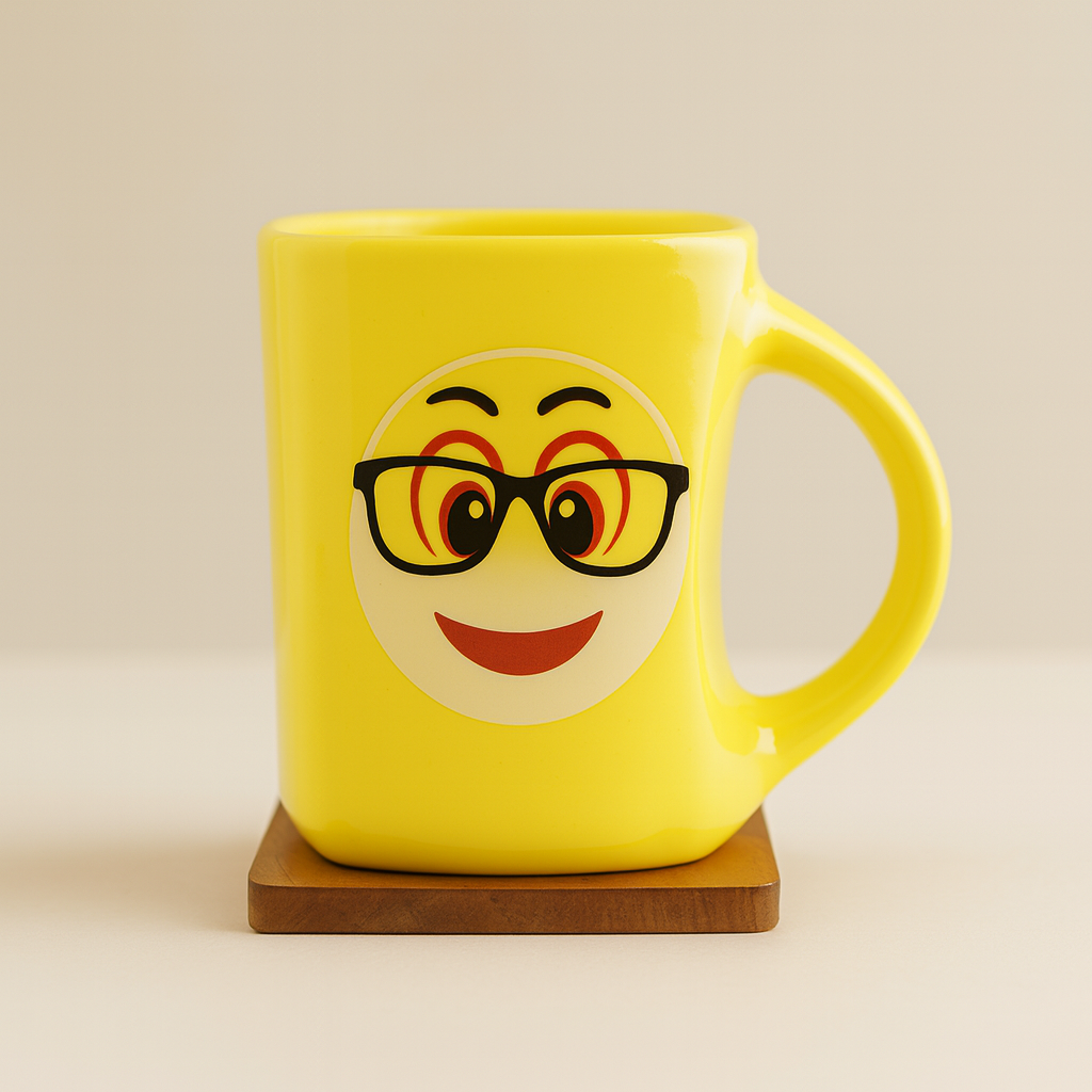 Bhokals  Funny Emoji Yellow Coffee Mug