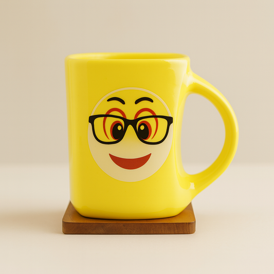 Bhokals  Funny Emoji Yellow Coffee Mug