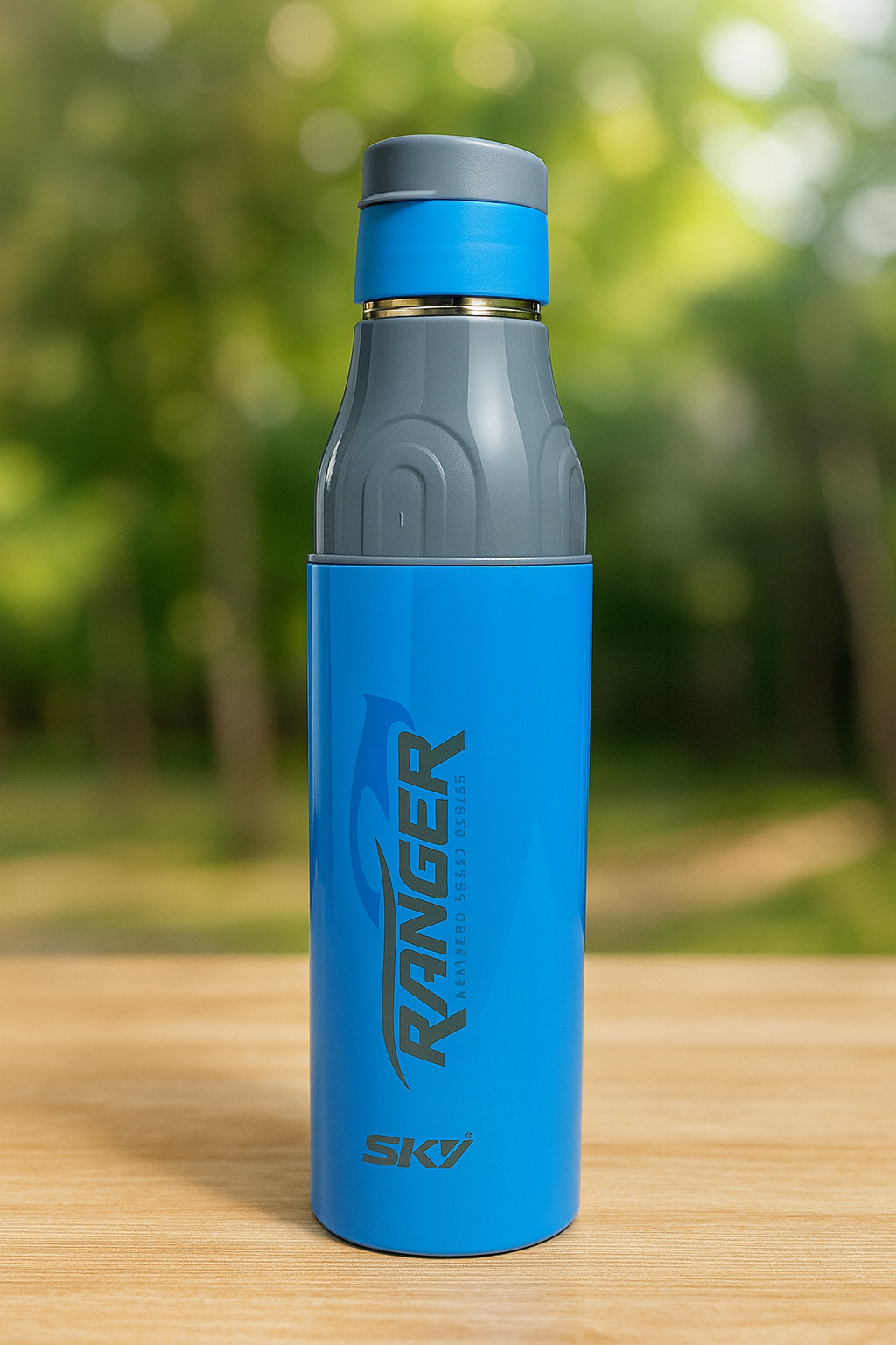 Sky Ranger Printed 1000ml Blue Stainless Steel Water Bottle
