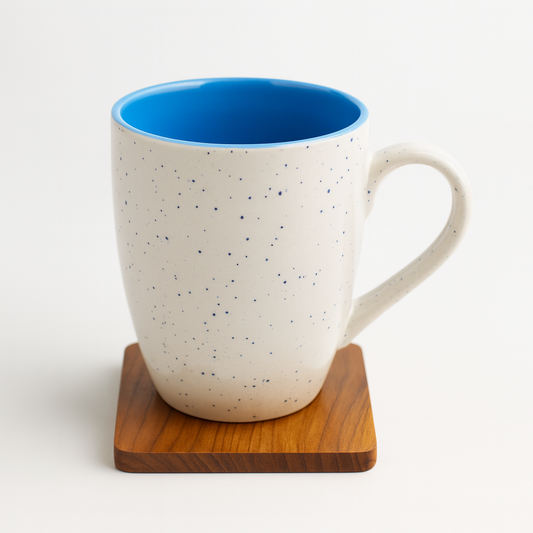 Bhokals Dots Print Sky Blue White Coffee Mug